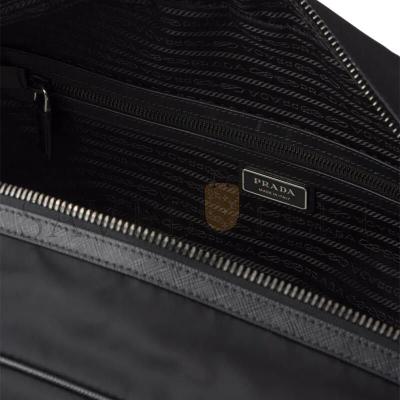 Pra*a re-nylon and saffiano leather tote travel bag 2vc013 (55*33*27cm)
